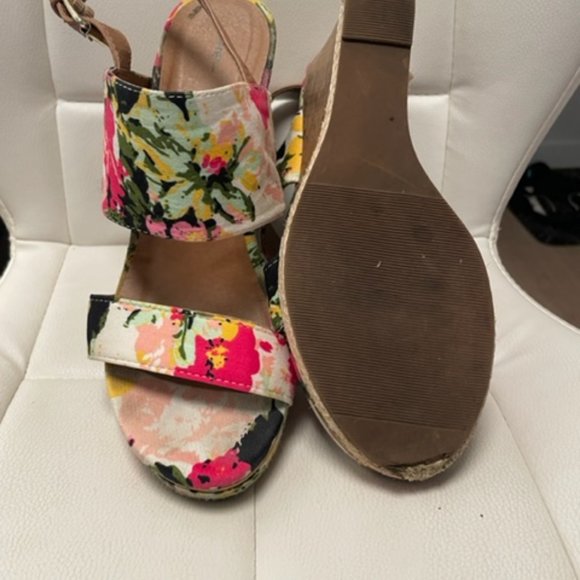 George PINK Floral Ultra High Wedges Size 8 - Picture 7 of 7